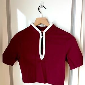 RARE STAUD Thea Crop Top in Burgundy (size XS, S)
